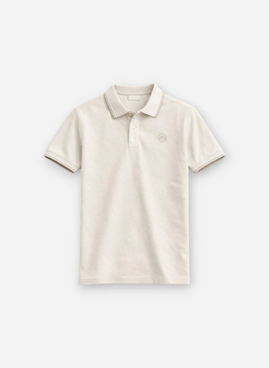 Cantabil Men Beige Polo Collar Pockets T-shirt