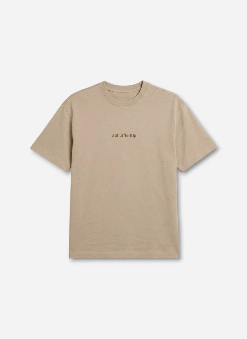 Max Men Printed Round Neck Pure Cotton Beige T-Shirt