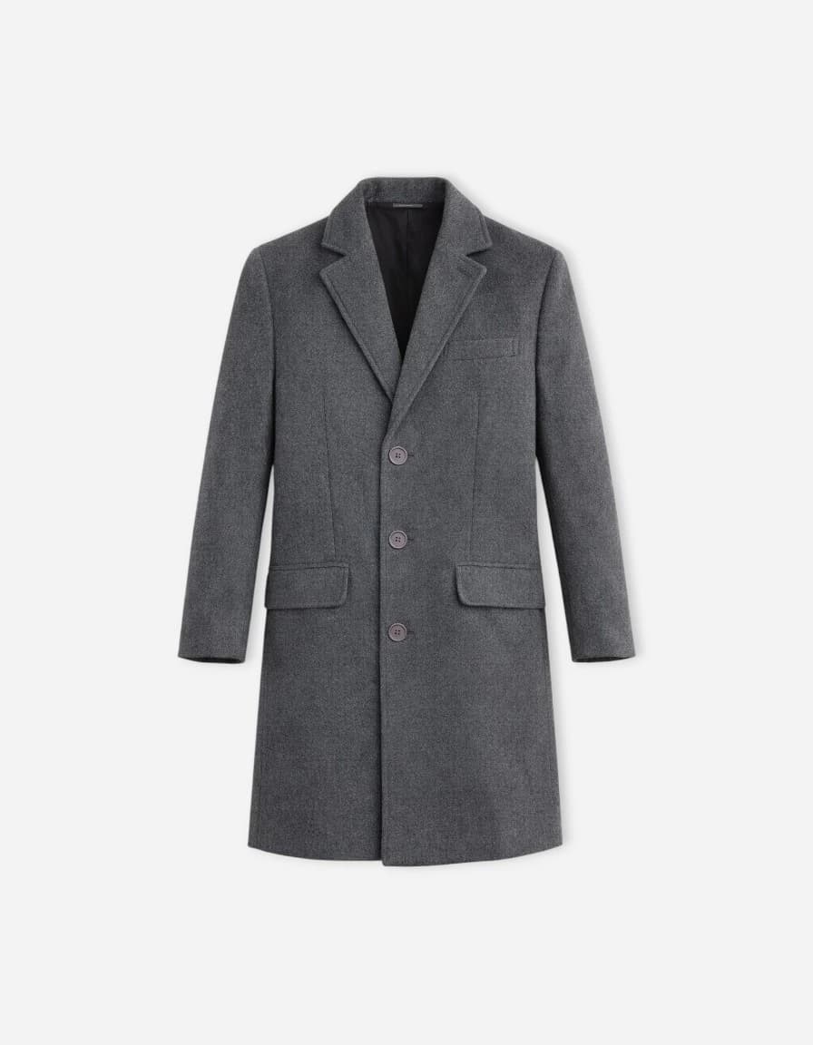 Trendyol Men Solid Single Breasted Notched Lapel Collar Regular Fit Overcoat Coats