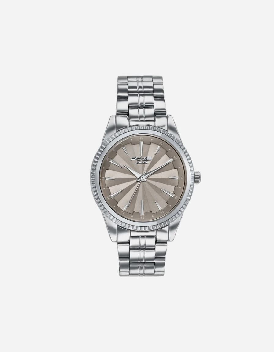 Sonata Poze 7 Analog Taupe Dial Watch For Men - SP70096SM01W