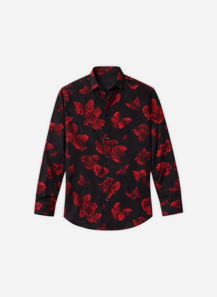 Here & Now Men Slim Fit Floral Opaque Printed Casual Shirt