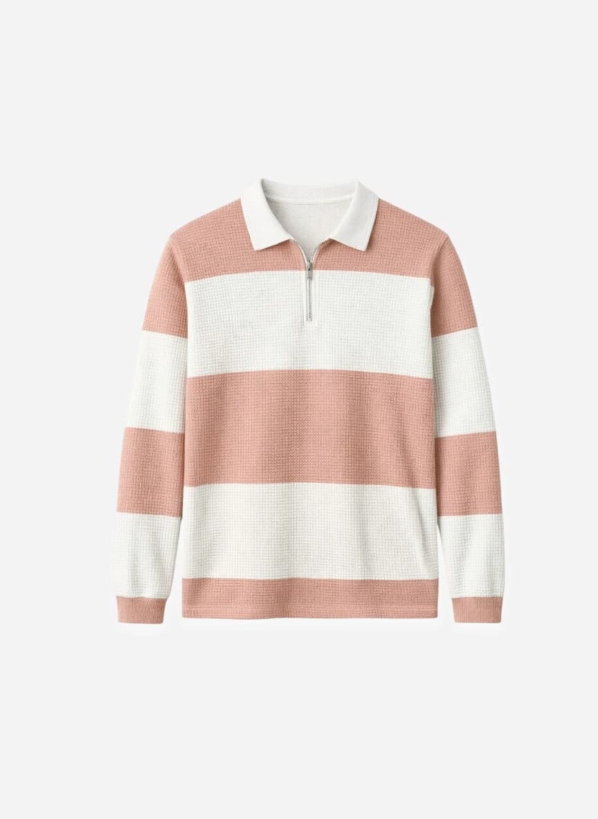 R.Code by The Roadster Life Co. Men Striped Polo Collar T-shirt