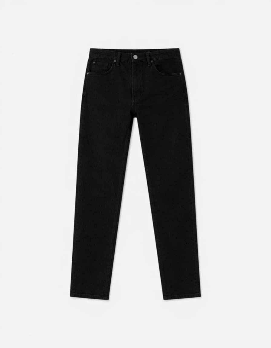 The Souled Store Men Straight Fit Solid Black Jeans