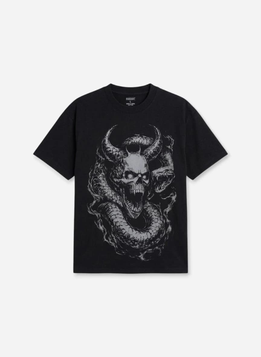 Zen1fashion Men Graphic Print Round Neck Pure Cotton Black T-Shirt