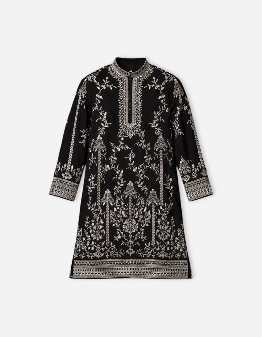 Kalpraag Ethnic Motifs Embroidered Mandarin Collar Straight Kurta with Patiala & Dupatta