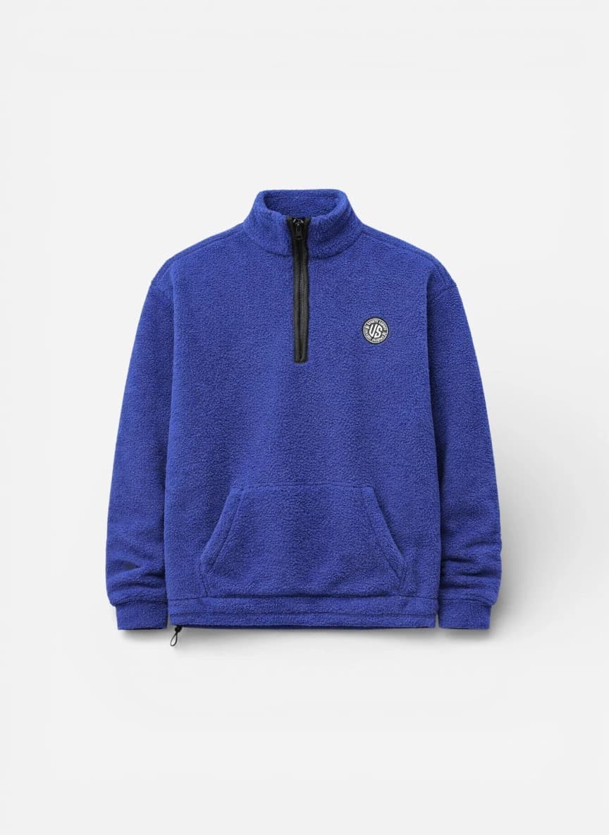 Highlander High Neck Half Zipper Drop Shoulder Sleeves Oversized Pullover Sweatshirt