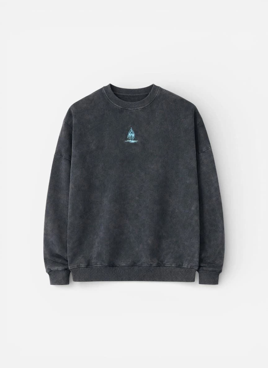 Trendyol Unisex Graphic Printed Round Neck Oversized Cotton Pullover Sweatshirt