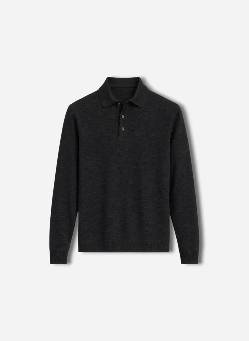 H&M Slim Fit Long-Sleeve Polo Shirt