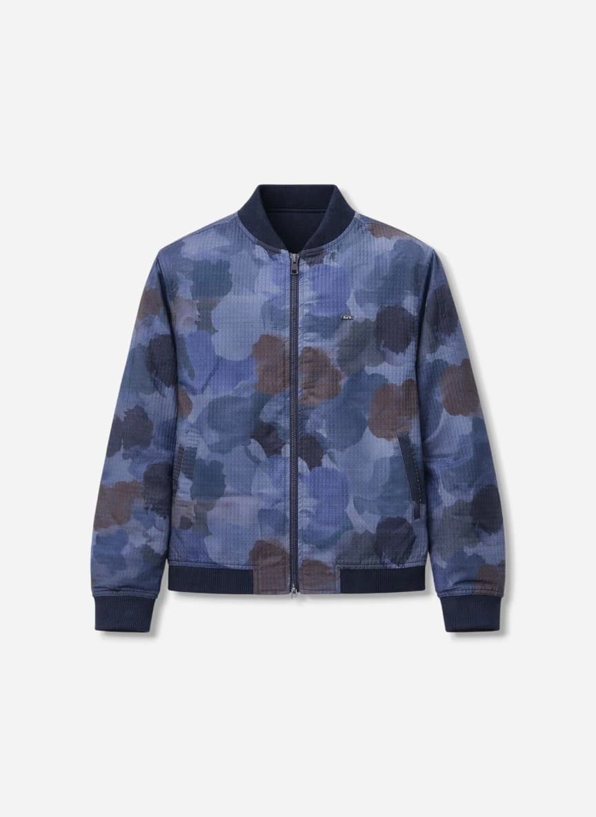 The Bear House Men Abstract Printed Casual Lightweight Bomber Jacket